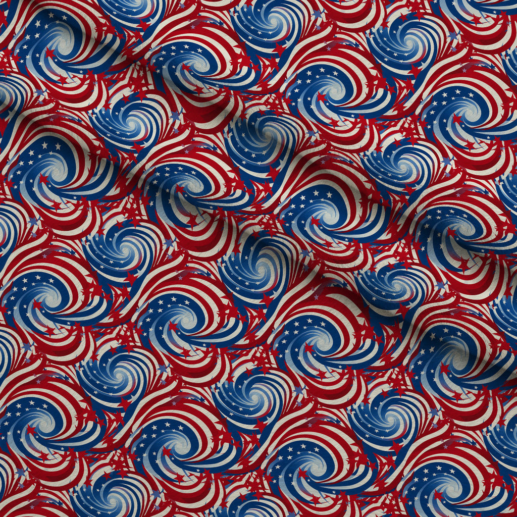 Liberty Waves Pattern 6 Fleece Fabric — fleece fabric folded close-up preview (mv-fleece-v1:lying)