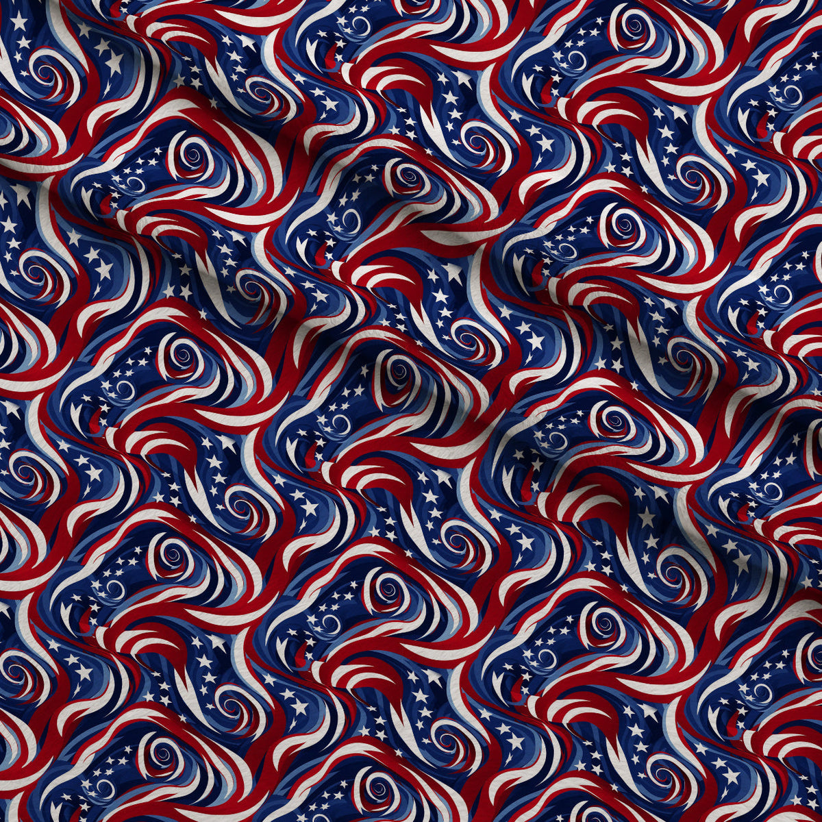 Liberty Waves Pattern 7 Fleece Fabric — fleece fabric folded close-up preview (mv-fleece-v1:lying)