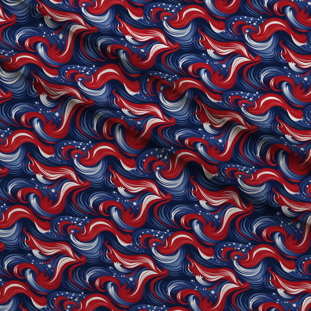 Liberty Waves Pattern 8 Fleece Fabric — fleece fabric folded close-up preview (mv-fleece-v1:lying)