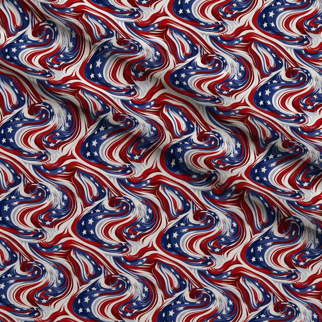Liberty Waves Pattern 9 Fleece Fabric — fleece fabric folded close-up preview (mv-fleece-v1:lying)