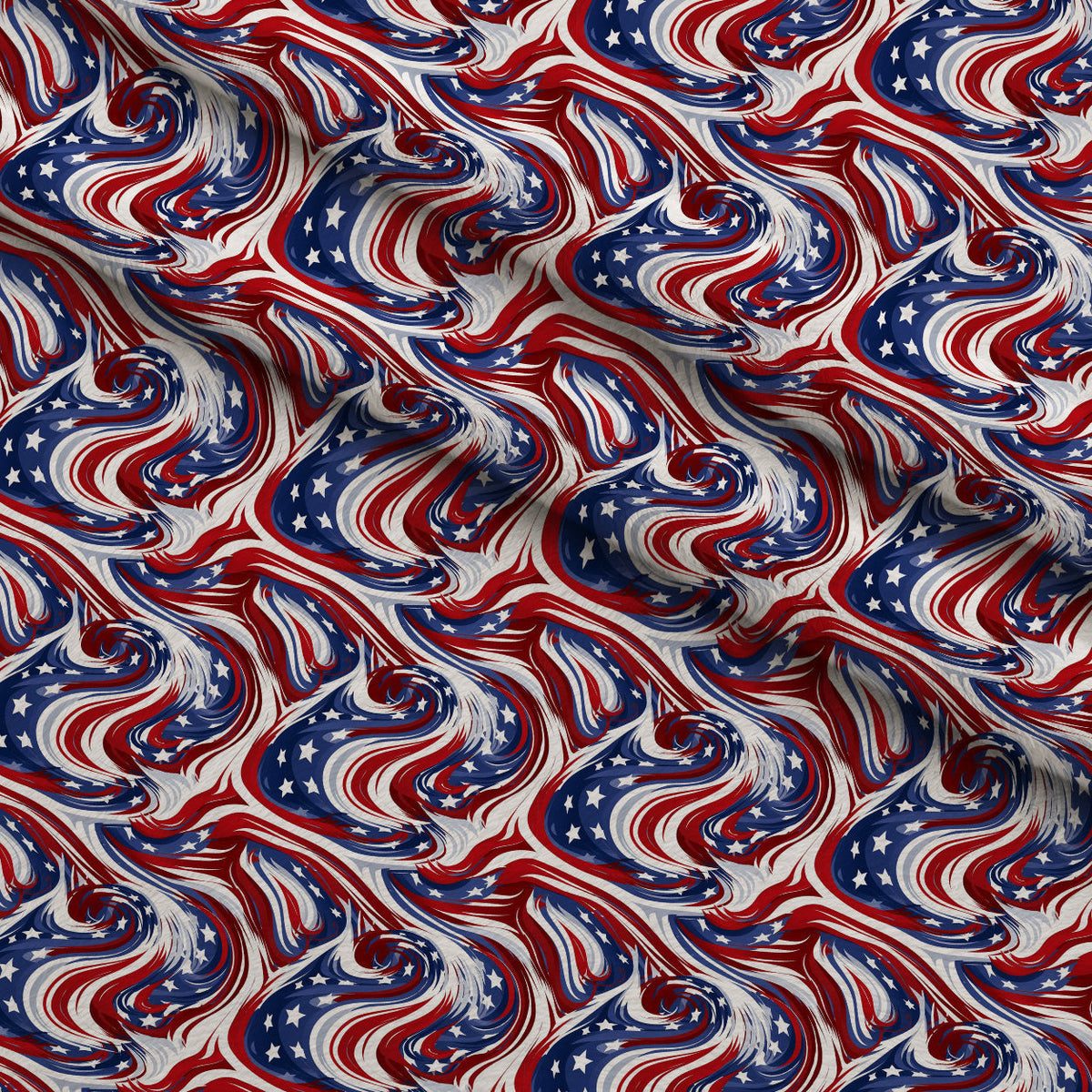Liberty Waves Pattern 9 Fleece Fabric — fleece fabric folded close-up preview (mv-fleece-v1:lying)