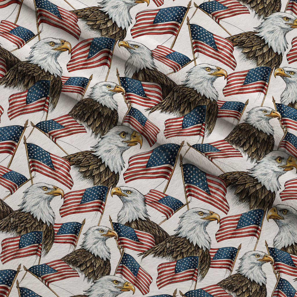 Liberty Wings Pattern 10 Fleece Fabric — fleece fabric folded close-up preview (mv-fleece-v1:lying)