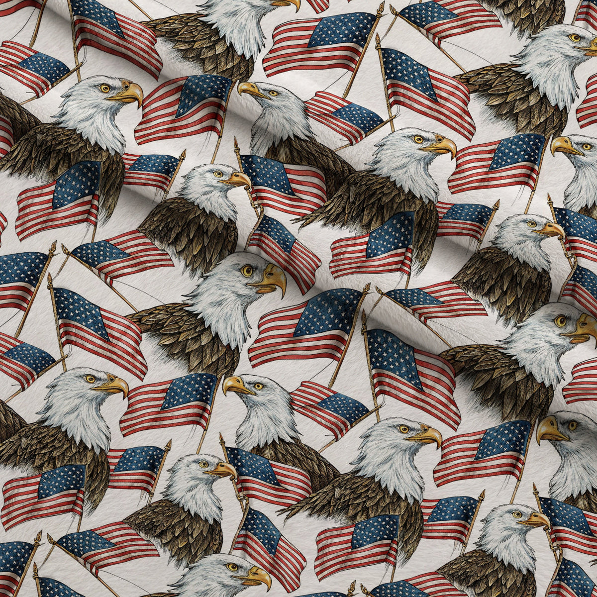 Liberty Wings Pattern 10 Fleece Fabric — fleece fabric folded close-up preview (mv-fleece-v1:lying)