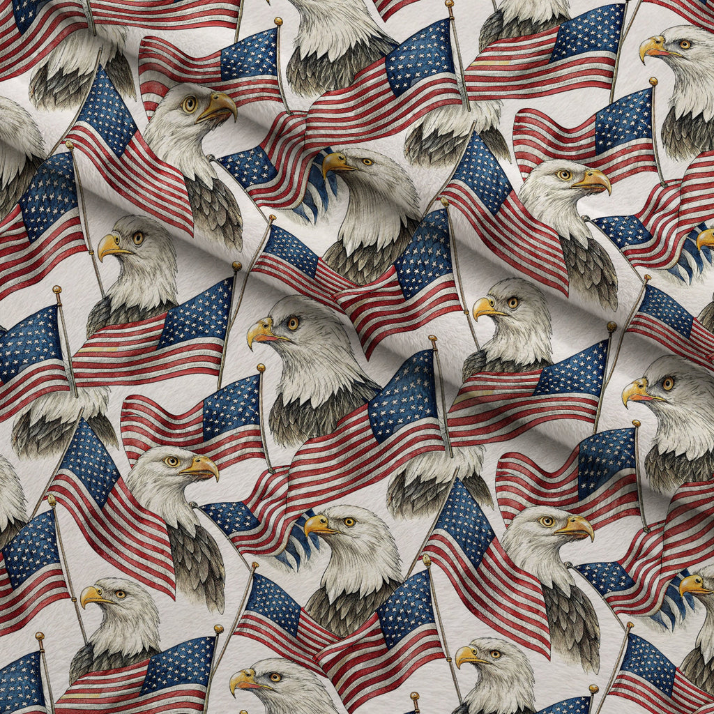 Liberty Wings Pattern 3 Fleece Fabric — fleece fabric folded close-up preview (mv-fleece-v1:lying)