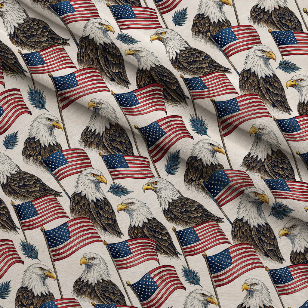 Liberty Wings Pattern 6 Fleece Fabric — fleece fabric folded close-up preview (mv-fleece-v1:lying)