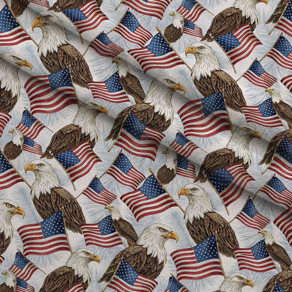 Liberty Wings Pattern 8 Fleece Fabric — fleece fabric folded close-up preview (mv-fleece-v1:lying)