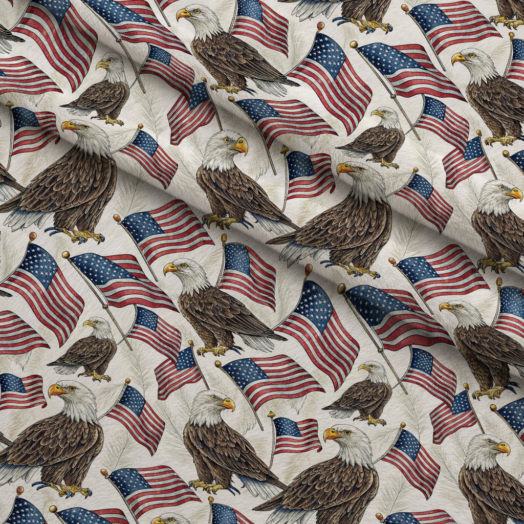 Liberty Wings Pattern 9 Fleece Fabric — fleece fabric folded close-up preview (mv-fleece-v1:lying)