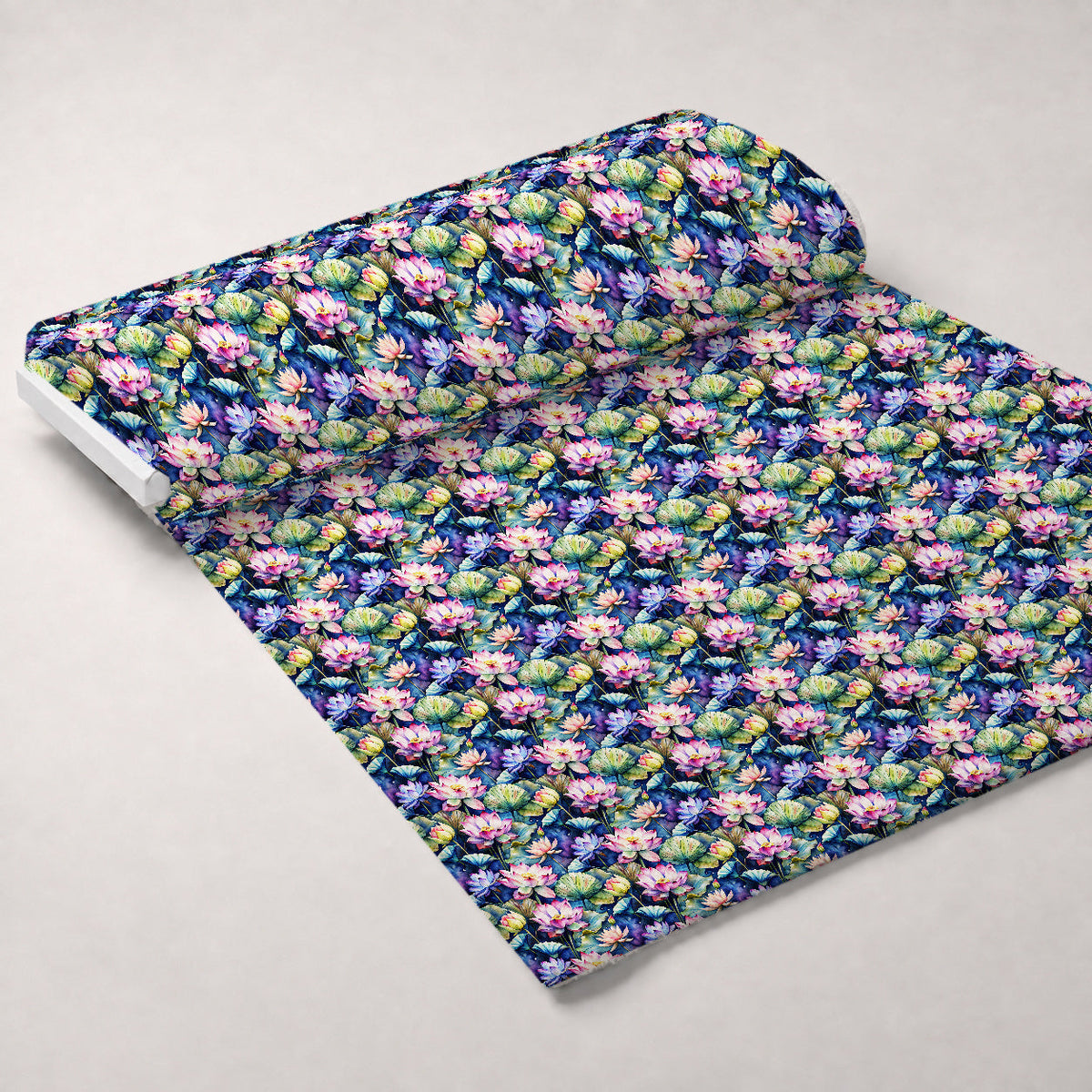 Lily Pond Serenity Pattern 10 Fleece Fabric — fleece fabric unrolled bolt preview (mv-fleece-v1:bolt)