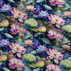Lily Pond Serenity Pattern 10 Fleece Fabric — fleece fabric folded close-up preview (mv-fleece-v1:lying)