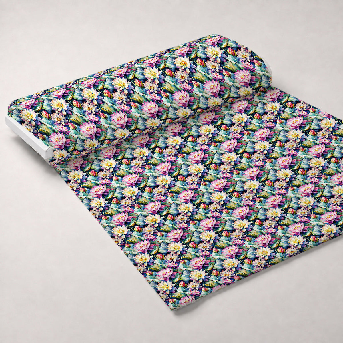 Lily Pond Serenity Pattern 11 Fleece Fabric — fleece fabric unrolled bolt preview (mv-fleece-v1:bolt)