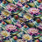 Lily Pond Serenity Pattern 11 Fleece Fabric — fleece fabric folded close-up preview (mv-fleece-v1:lying)