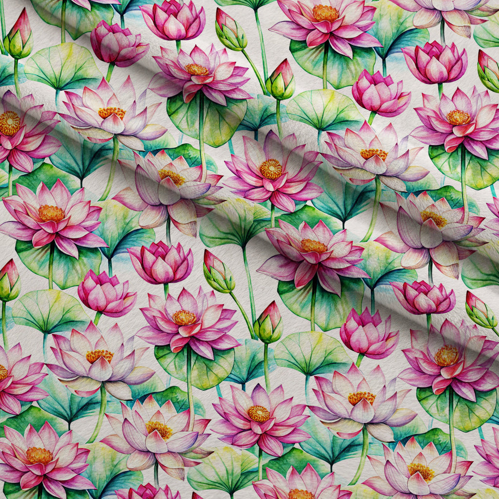 Lily Pond Serenity Pattern 12 Fleece Fabric — fleece fabric folded close-up preview (mv-fleece-v1:lying)