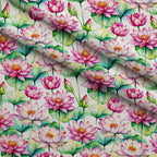 Lily Pond Serenity Pattern 12 Fleece Fabric — fleece fabric folded close-up preview (mv-fleece-v1:lying)