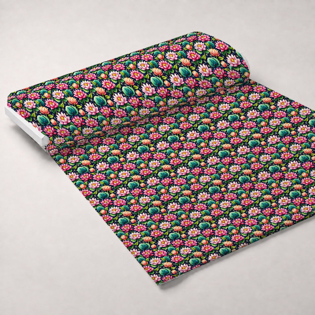 Lily Pond Serenity Pattern 3 Fleece Fabric — fleece fabric unrolled bolt preview (mv-fleece-v1:bolt)