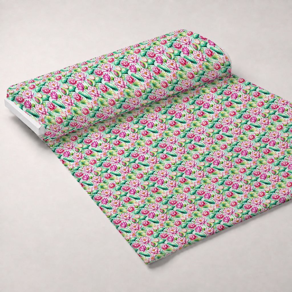 Lily Pond Serenity Pattern 6 Fleece Fabric — fleece fabric unrolled bolt preview (mv-fleece-v1:bolt)