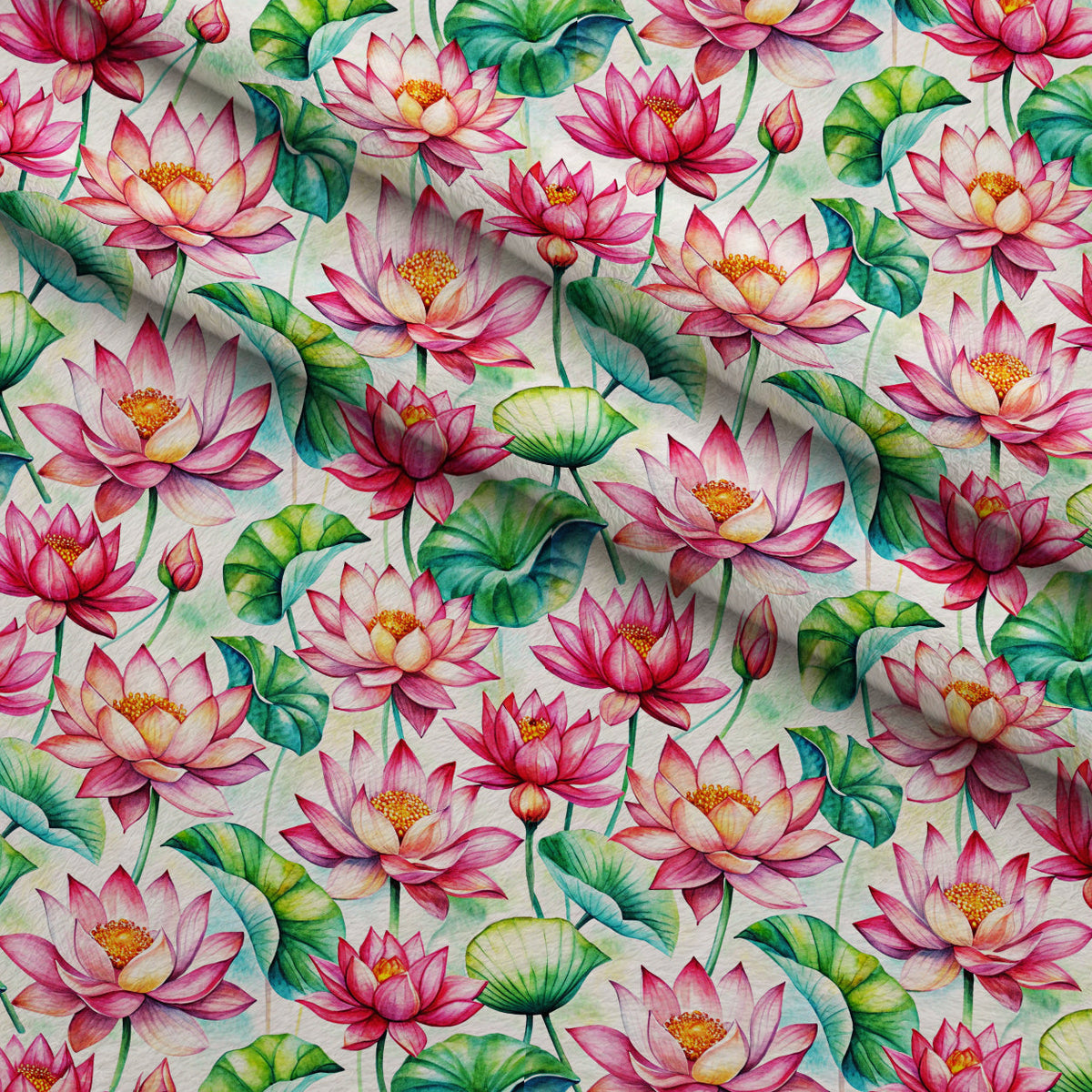 Lily Pond Serenity Pattern 7 Fleece Fabric — fleece fabric folded close-up preview (mv-fleece-v1:lying)