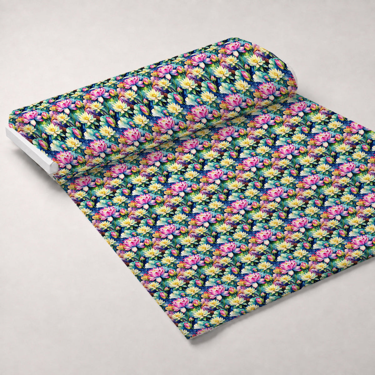 Lily Pond Serenity Pattern 8 Fleece Fabric — fleece fabric unrolled bolt preview (mv-fleece-v1:bolt)