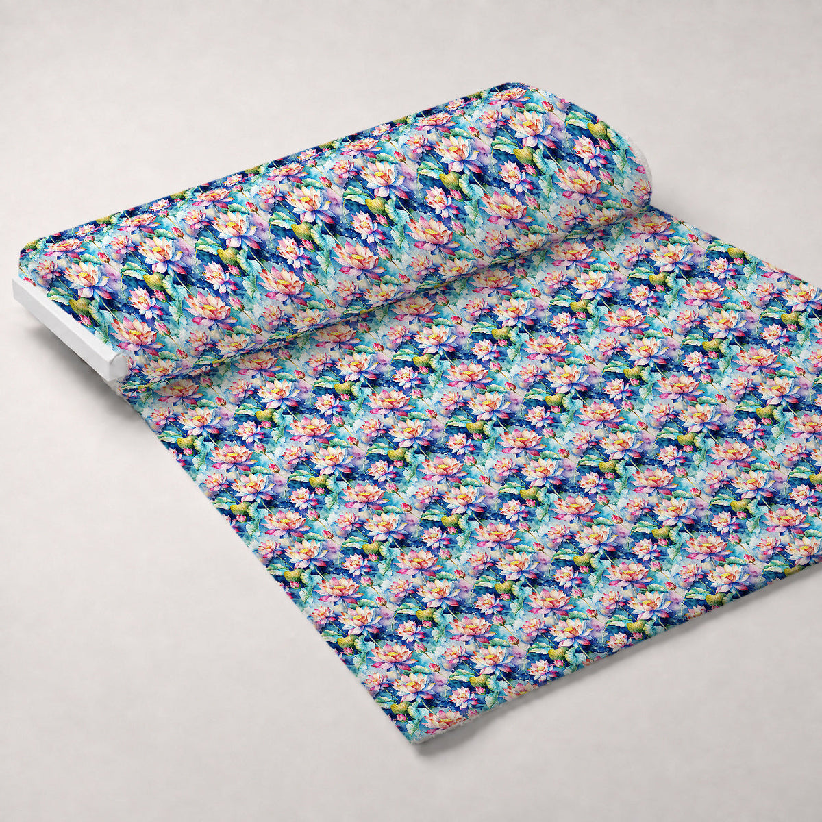 Lily Pond Serenity Pattern 9 Fleece Fabric — fleece fabric unrolled bolt preview (mv-fleece-v1:bolt)