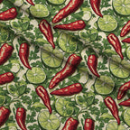 Lime Fiesta Pattern 10 Fleece Fabric — fleece fabric folded close-up preview (mv-fleece-v1:lying)