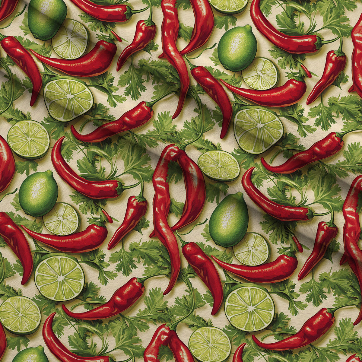 Lime Fiesta Pattern 3 Fleece Fabric — fleece fabric folded close-up preview (mv-fleece-v1:lying)