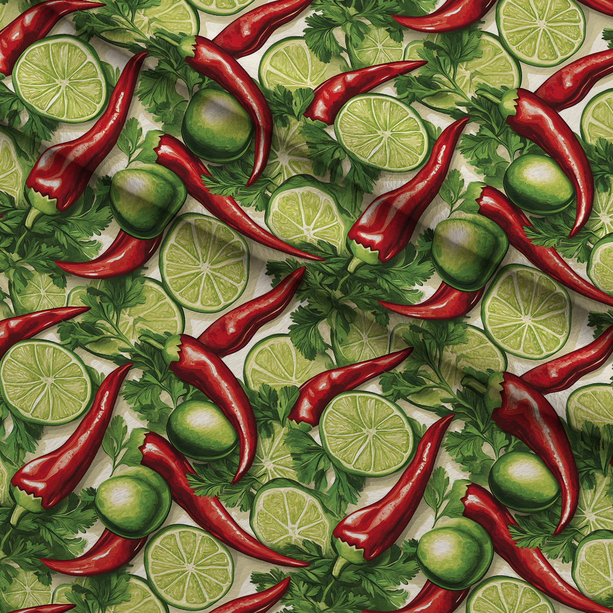 Lime Fiesta Pattern 4 Fleece Fabric — fleece fabric folded close-up preview (mv-fleece-v1:lying)