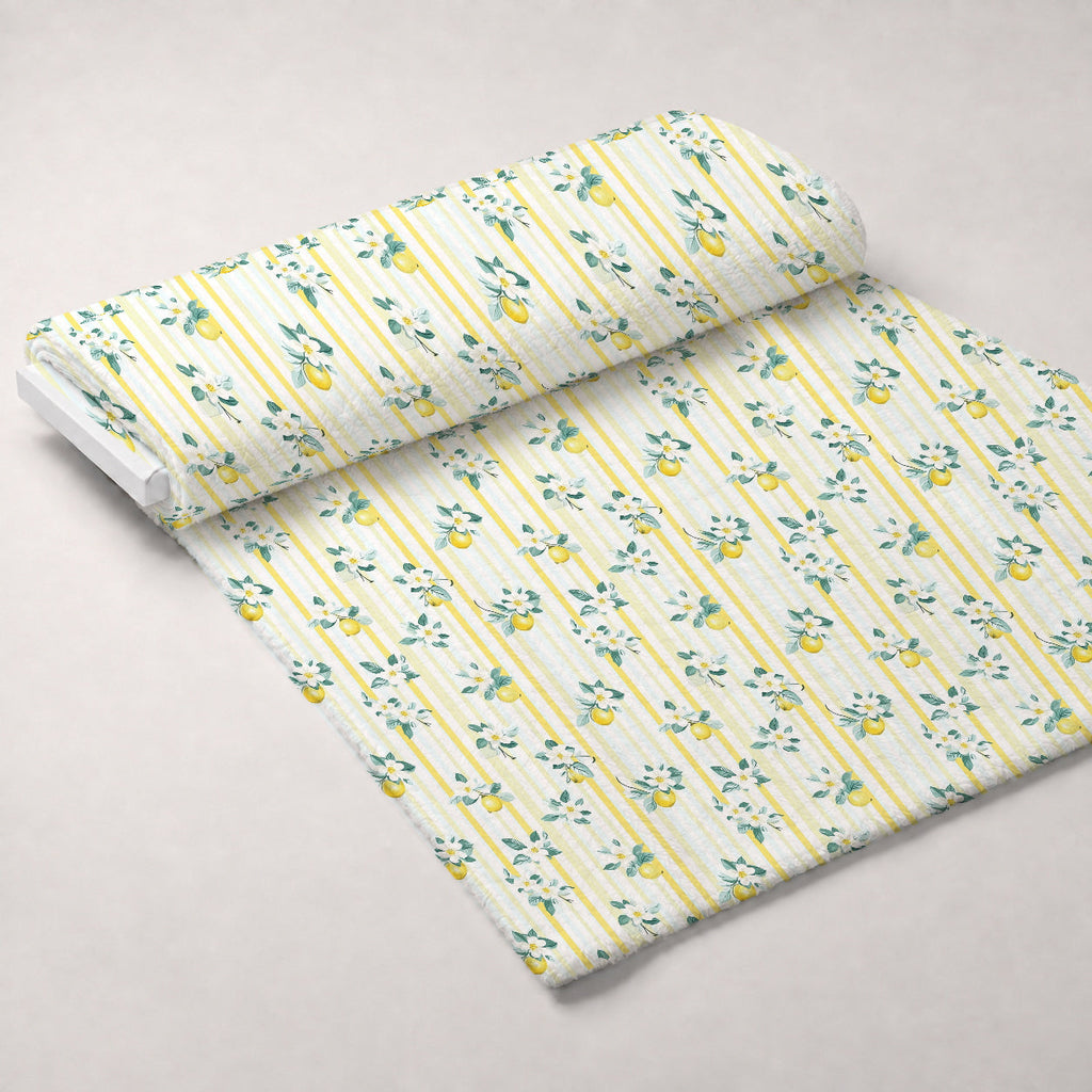 Limoncello Blossoms Pattern 10 Fleece Fabric — fleece fabric unrolled bolt preview (mv-fleece-v1:bolt)
