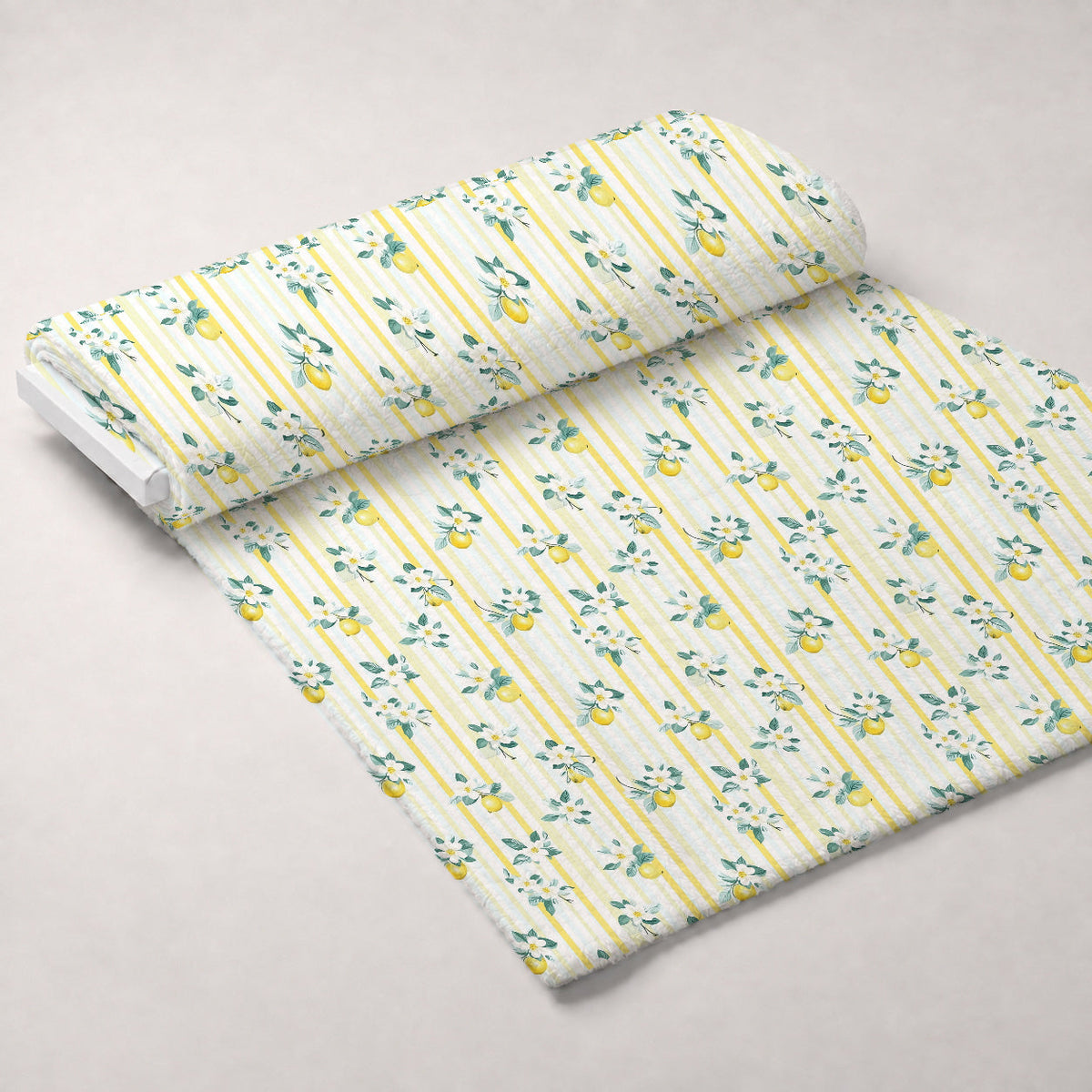 Limoncello Blossoms Pattern 10 Fleece Fabric — fleece fabric unrolled bolt preview (mv-fleece-v1:bolt)