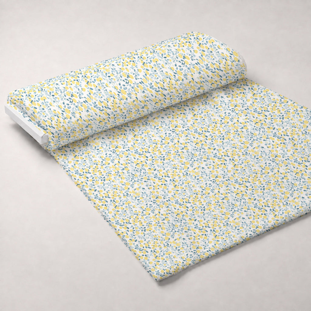 Limoncello Blossoms Pattern 3 Fleece Fabric — fleece fabric unrolled bolt preview (mv-fleece-v1:bolt)