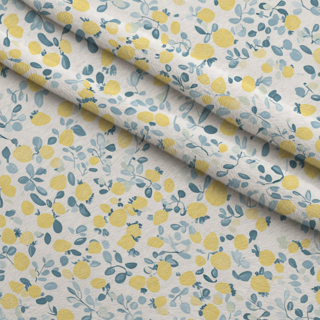 Limoncello Blossoms Pattern 3 Fleece Fabric — fleece fabric folded close-up preview (mv-fleece-v1:lying)
