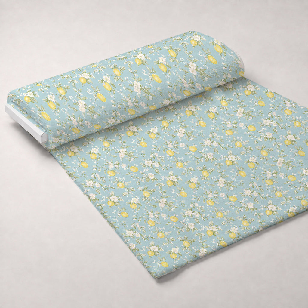 Limoncello Blossoms Pattern 8 Fleece Fabric — fleece fabric unrolled bolt preview (mv-fleece-v1:bolt)