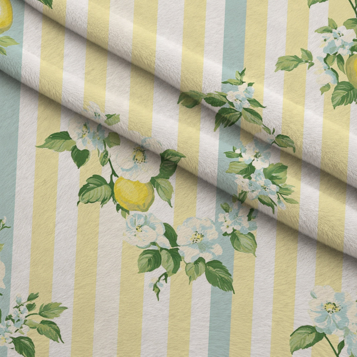 Limoncello Blossoms Pattern 9 Fleece Fabric — fleece fabric folded close-up preview (mv-fleece-v1:lying)