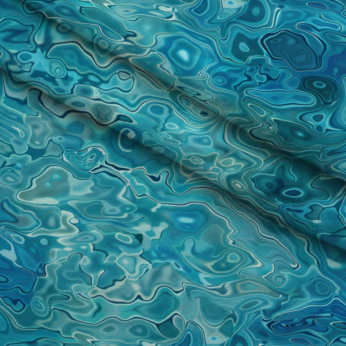 Liquid Sapphire Pattern 1 Fleece Fabric — fleece fabric folded close-up preview (mv-fleece-v1:lying)