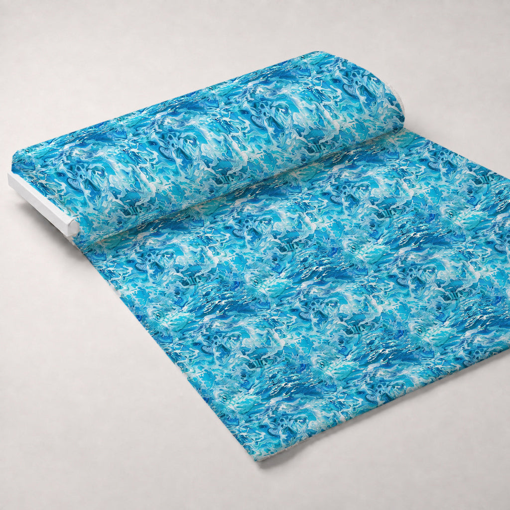Liquid Sapphire Pattern 10 Fleece Fabric — fleece fabric unrolled bolt preview (mv-fleece-v1:bolt)