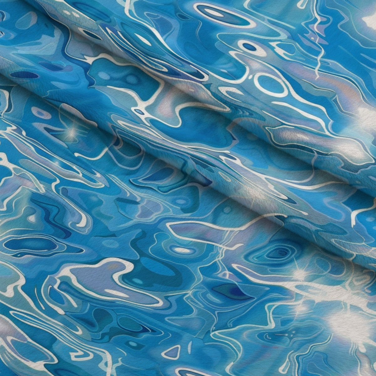 Liquid Sapphire Pattern 5 Fleece Fabric — fleece fabric folded close-up preview (mv-fleece-v1:lying)