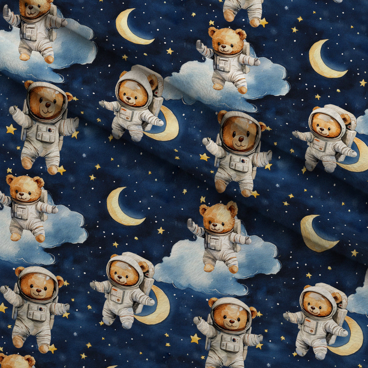 Little Cub Dreams Pattern 2 Fleece Fabric — fleece fabric folded close-up preview (mv-fleece-v1:lying)