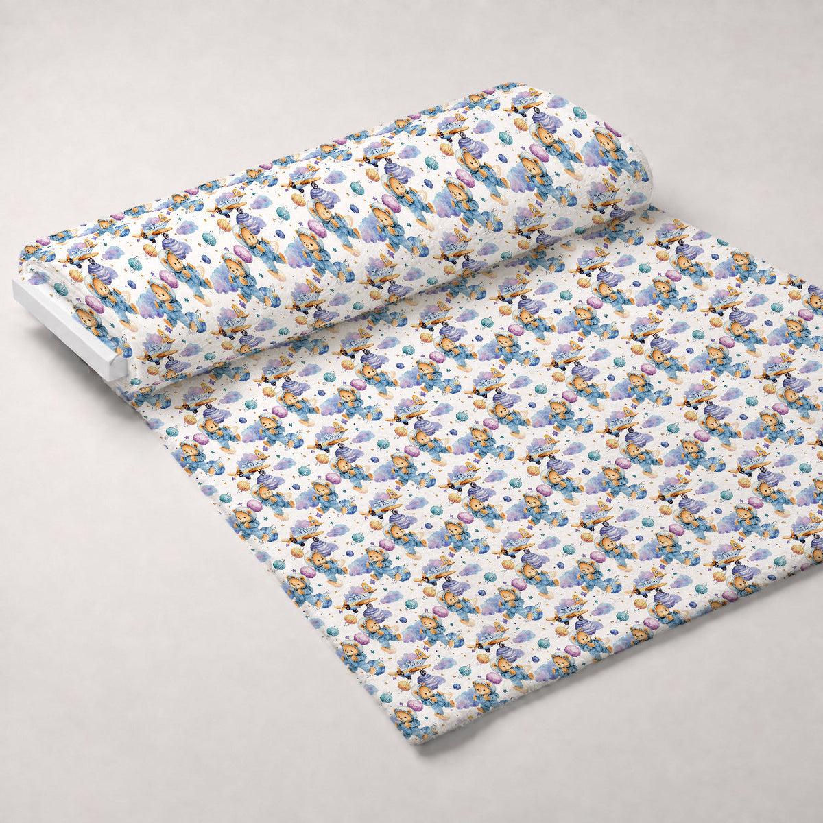 Little Cub Dreams Pattern 4 Fleece Fabric — fleece fabric unrolled bolt preview (mv-fleece-v1:bolt)