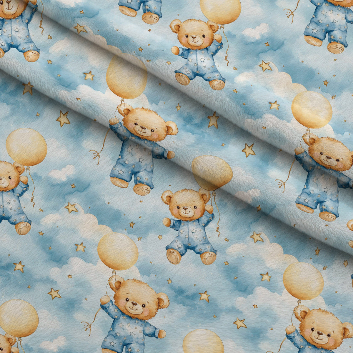 Little Cub Dreams Pattern 6 Fleece Fabric — fleece fabric folded close-up preview (mv-fleece-v1:lying)