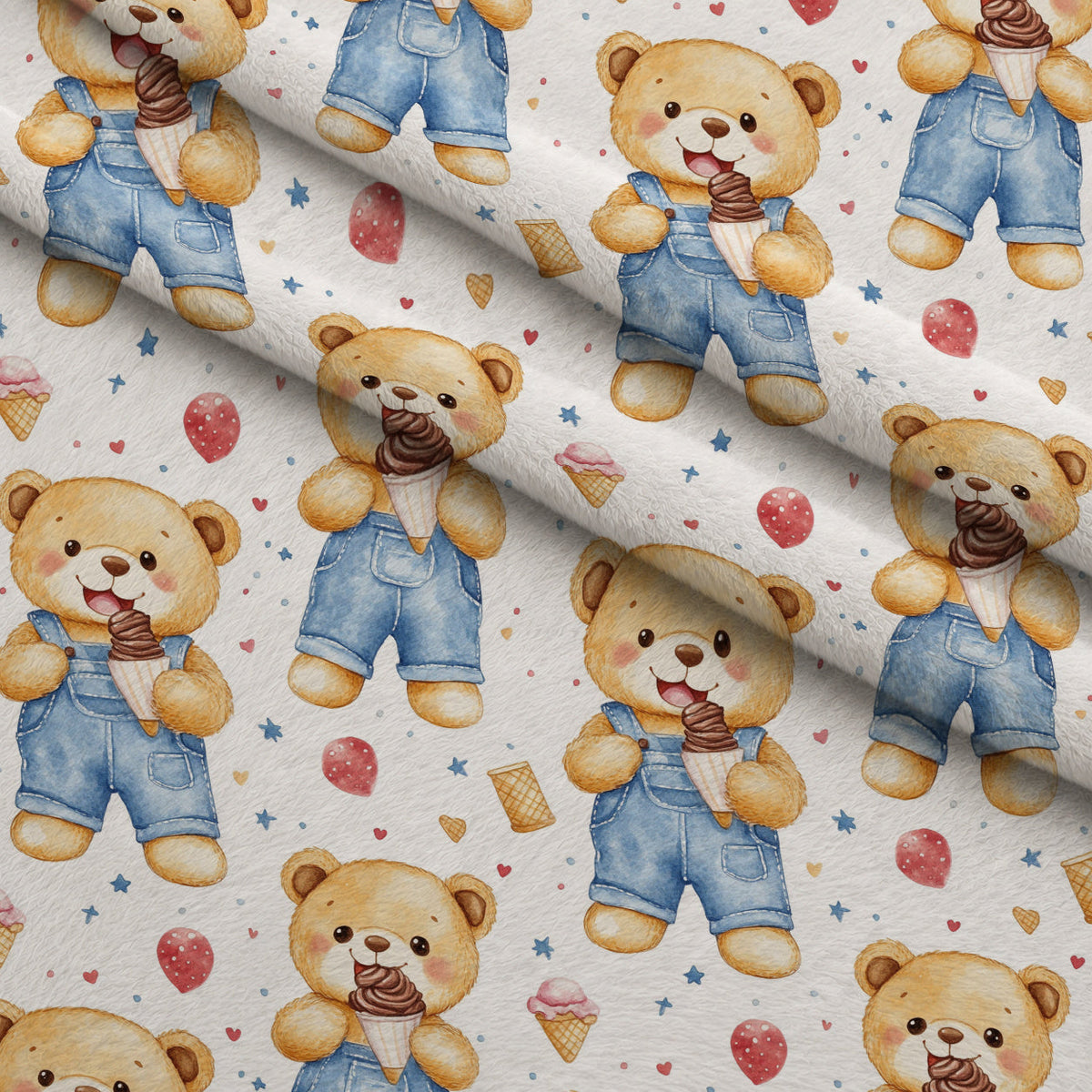 Little Cub Dreams Pattern 7 Fleece Fabric — fleece fabric folded close-up preview (mv-fleece-v1:lying)