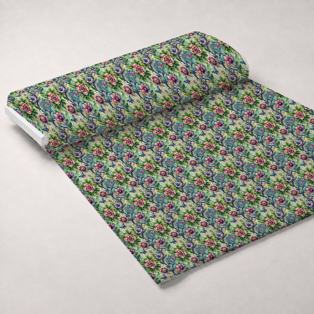 Love Letter Blooms Pattern 11 Fleece Fabric — fleece fabric unrolled bolt preview (mv-fleece-v1:bolt)