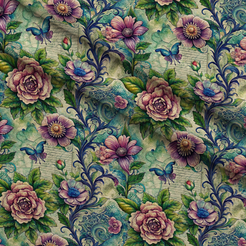 Love Letter Blooms Pattern 11 Fleece Fabric — fleece fabric folded close-up preview (mv-fleece-v1:lying)