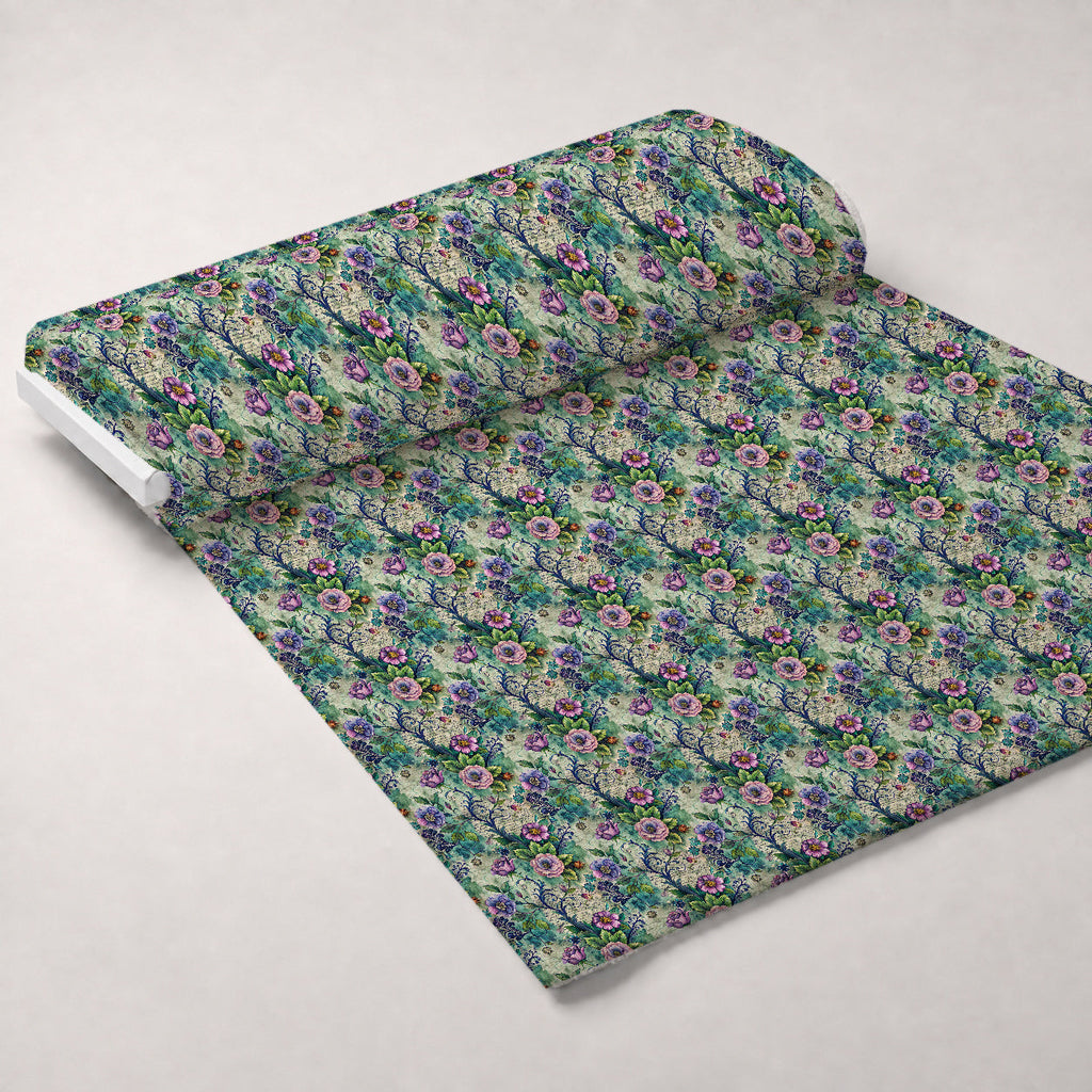 Love Letter Blooms Pattern 12 Fleece Fabric — fleece fabric unrolled bolt preview (mv-fleece-v1:bolt)
