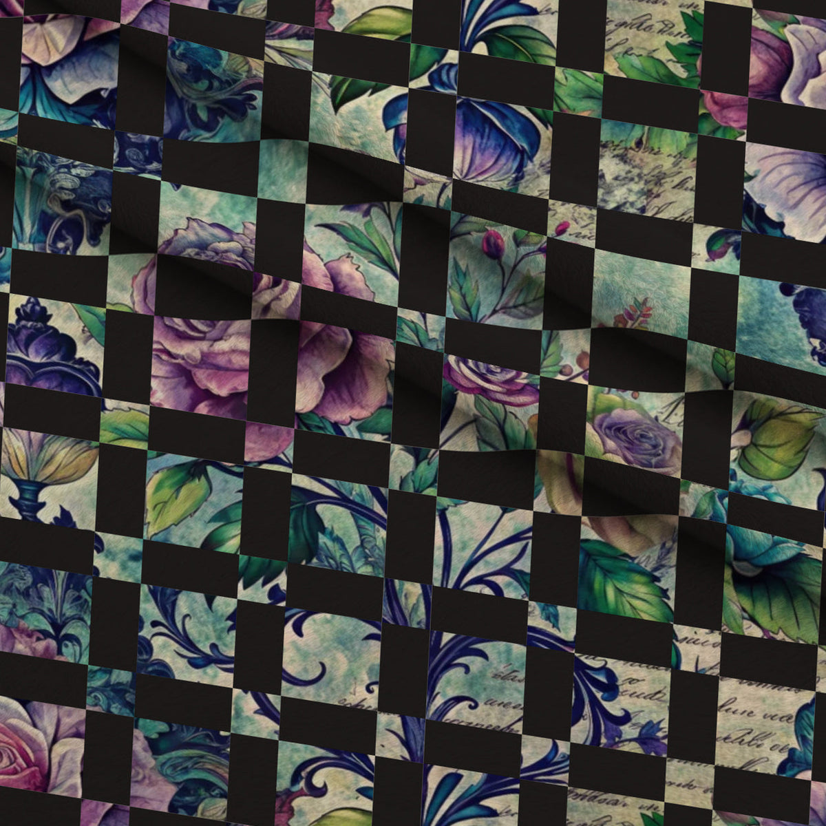 Love Letter Blooms Pattern 17 Fleece Fabric — fleece fabric folded close-up preview (mv-fleece-v1:lying)
