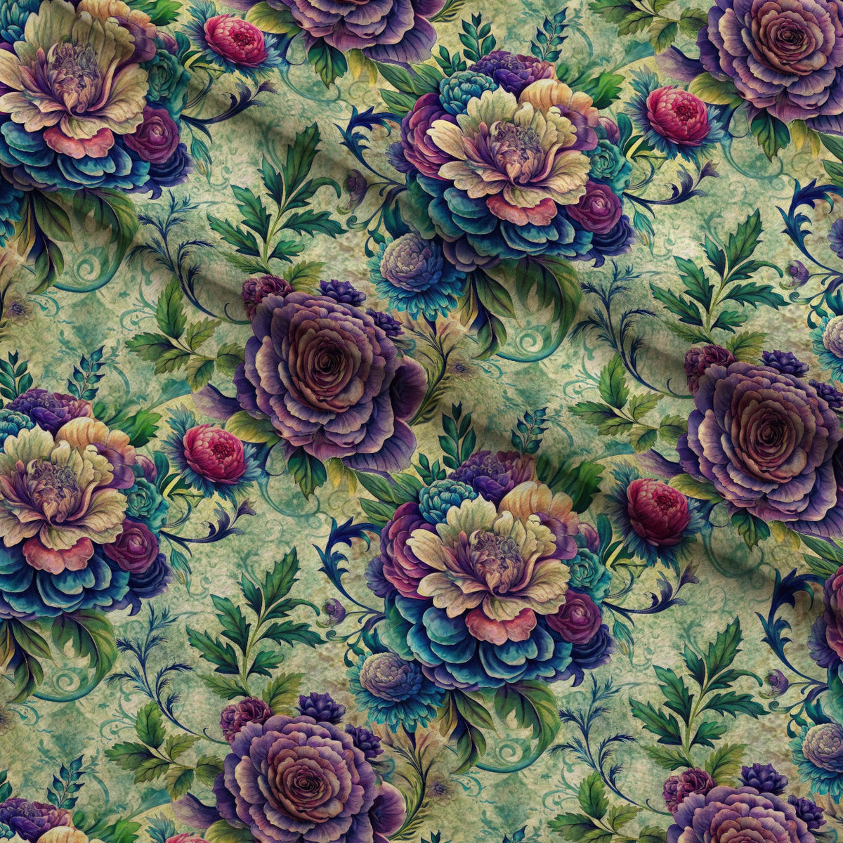 Love Letter Blooms Pattern 8 Fleece Fabric — fleece fabric folded close-up preview (mv-fleece-v1:lying)