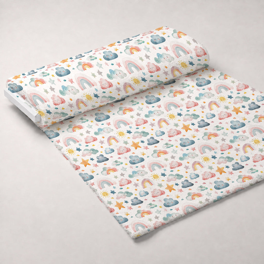 Lullaby Skies Pattern 2 Fleece Fabric — fleece fabric unrolled bolt preview (mv-fleece-v1:bolt)