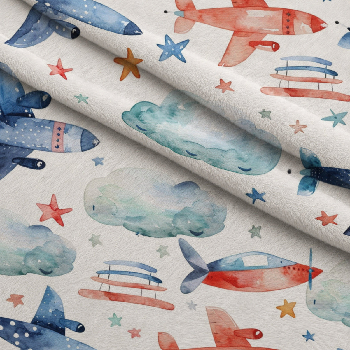 Lullaby Skies Pattern 9 Fleece Fabric — fleece fabric folded close-up preview (mv-fleece-v1:lying)