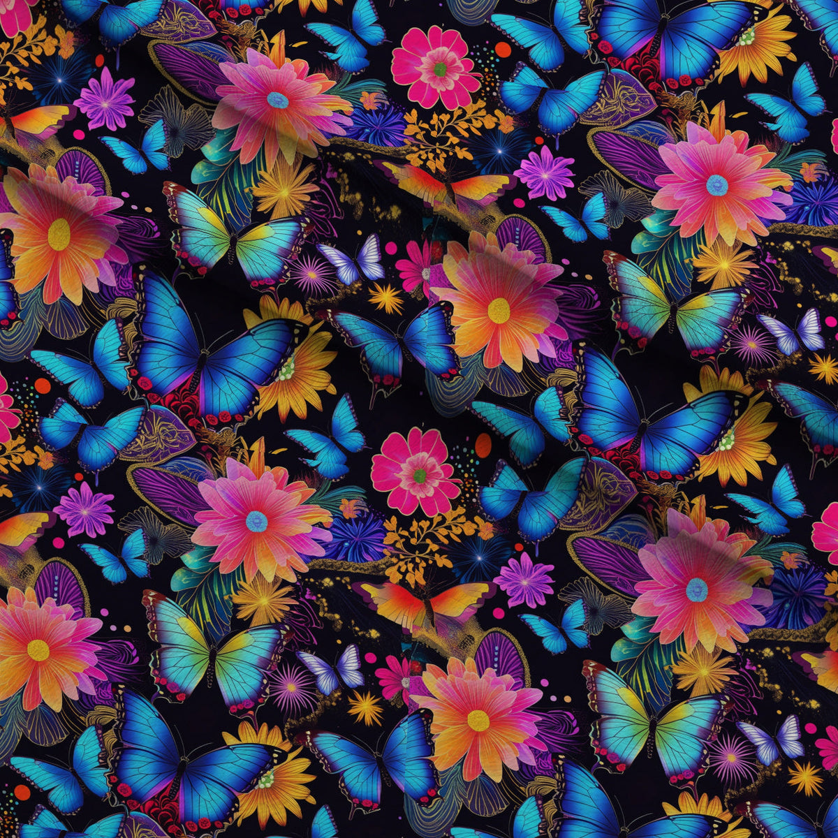 Luminous Wings Pattern 1 Fleece Fabric — fleece fabric folded close-up preview (mv-fleece-v1:lying)