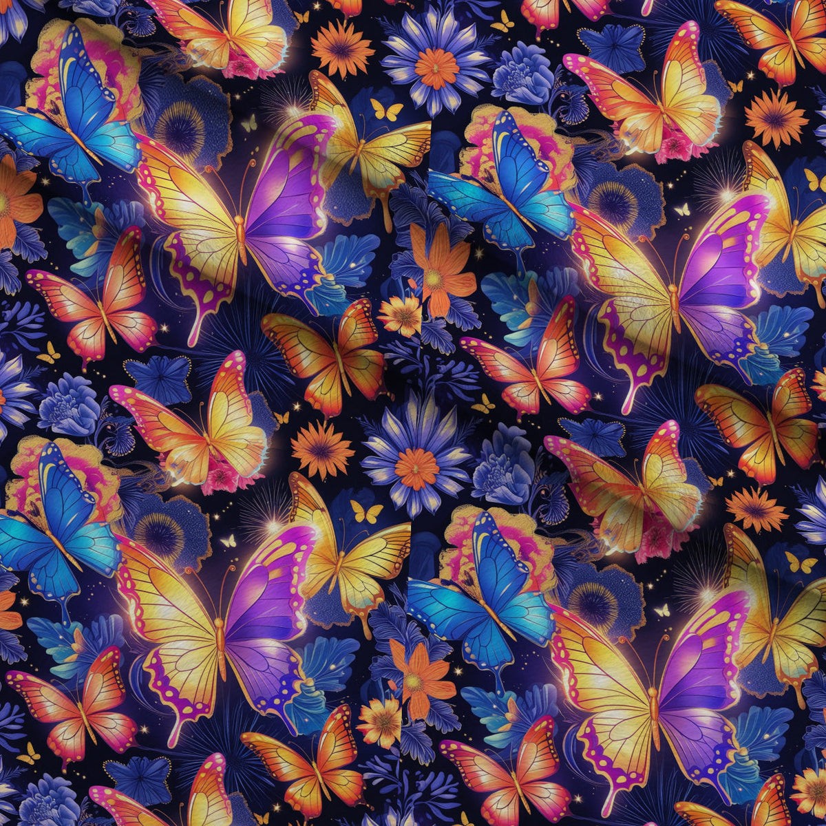 Luminous Wings Pattern 11 Fleece Fabric — fleece fabric folded close-up preview (mv-fleece-v1:lying)