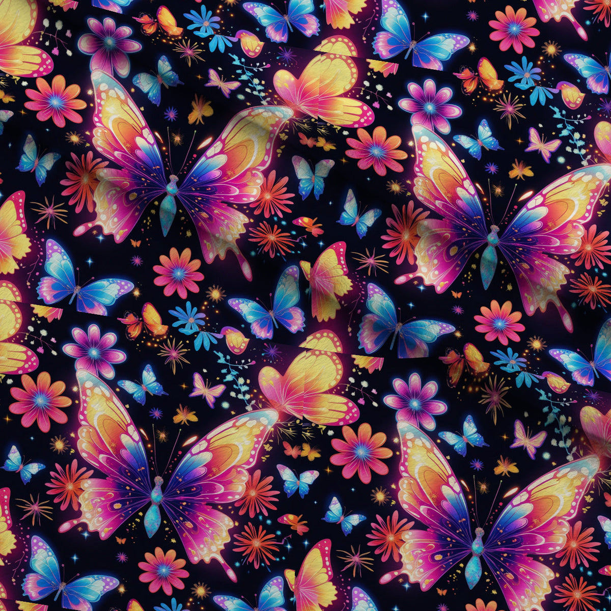 Luminous Wings Pattern 17 Fleece Fabric — fleece fabric folded close-up preview (mv-fleece-v1:lying)