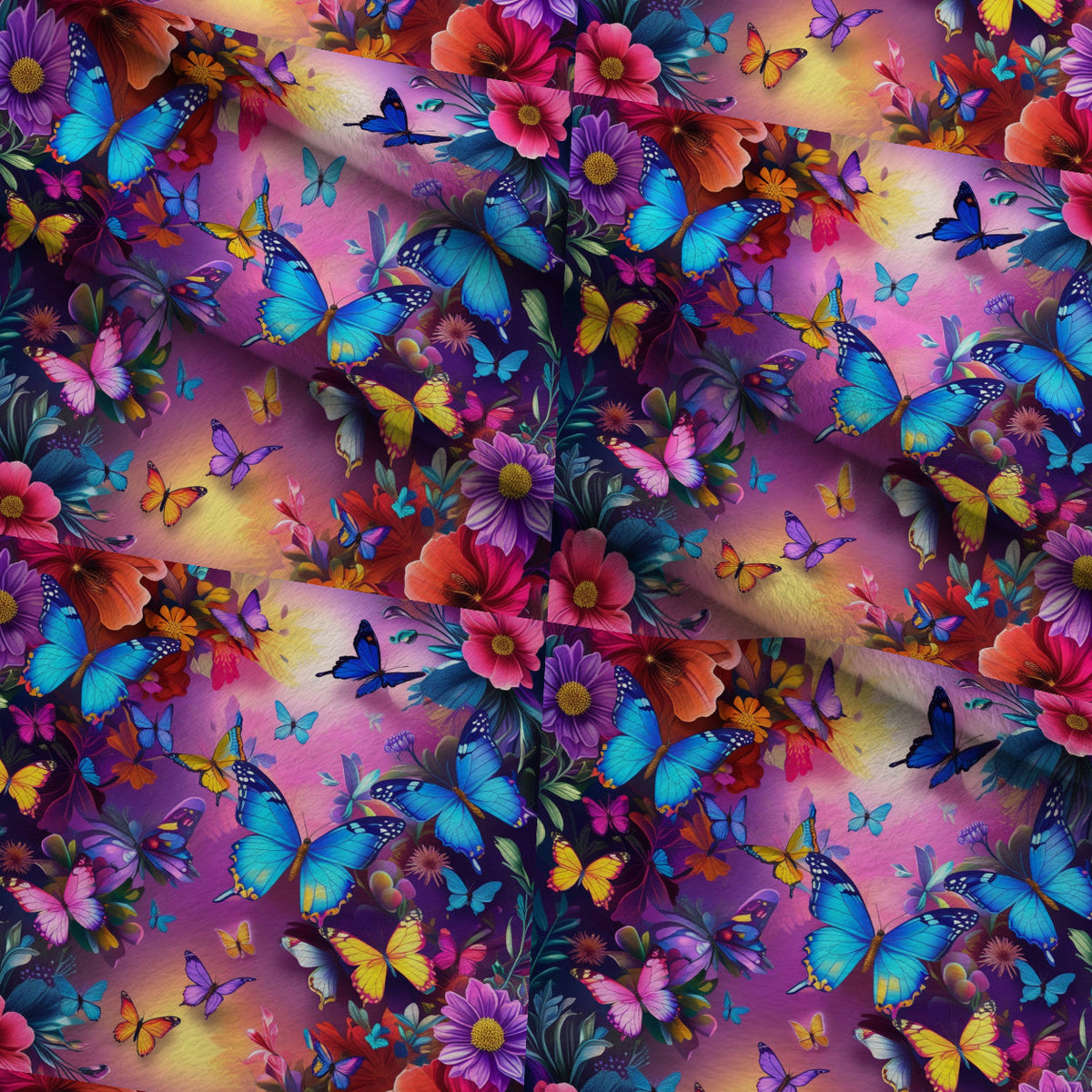 Luminous Wings Pattern 19 Fleece Fabric — fleece fabric folded close-up preview (mv-fleece-v1:lying)
