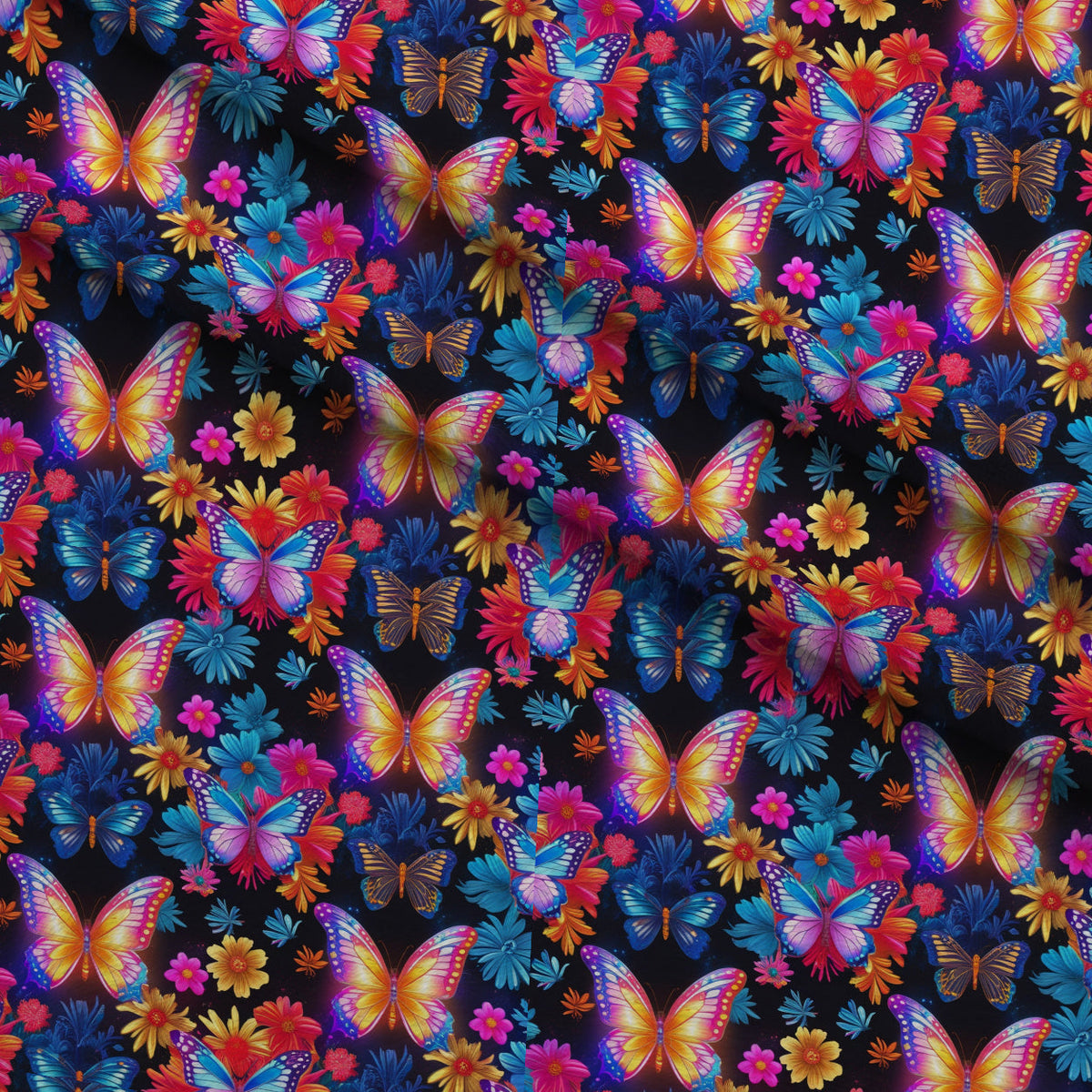 Luminous Wings Pattern 2 Fleece Fabric — fleece fabric folded close-up preview (mv-fleece-v1:lying)